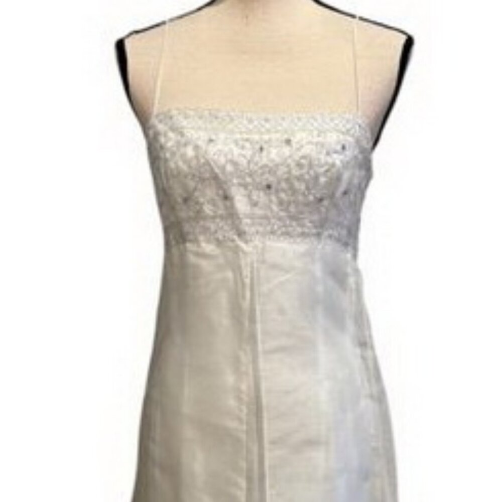 Dave and Johnny By Laura Ryner Ivory Embroidered Organza Dress